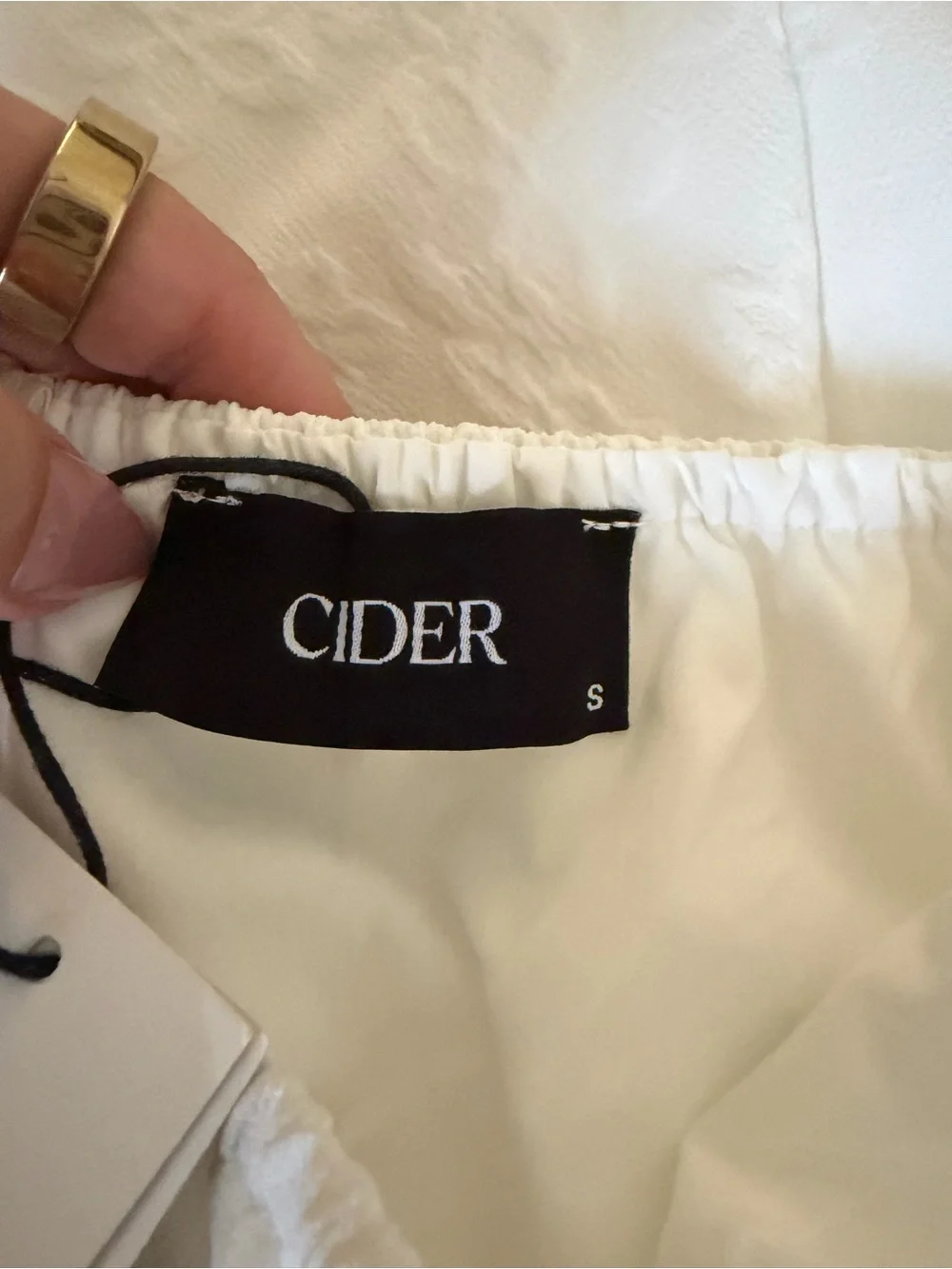 Cider White Floral Eyelet Halter Mini Dress